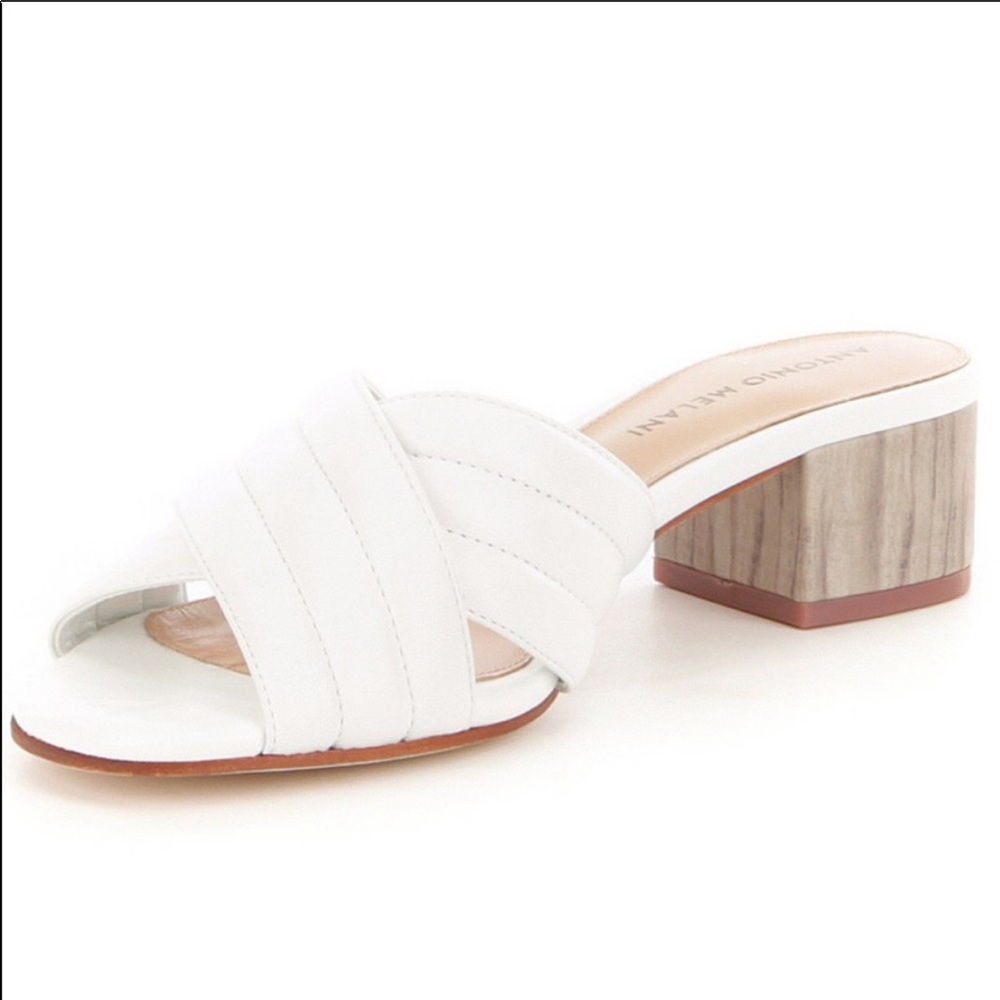 Antonio Melani White Mules 6.5
